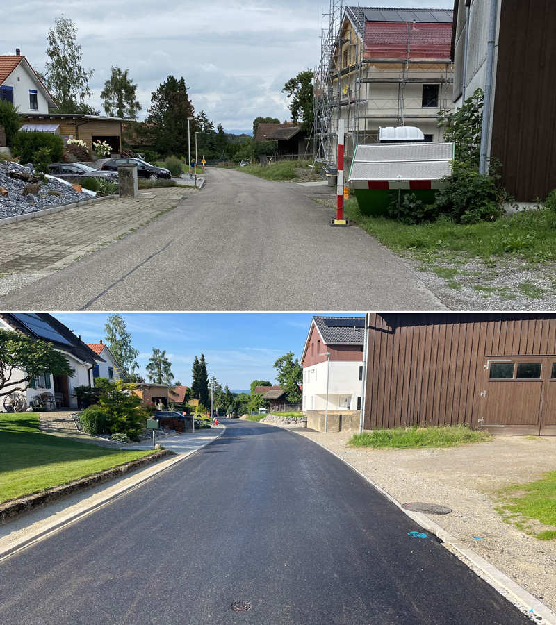 Kanalsanierung mal anders Foto Liebburgstrasse vorher-nachher
